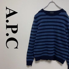 A.P.C. Made In Italy  Wool Striped Knit Sweater Men's tops, popular brands, popu