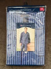 Vintage Kmart Knightsbridge Mens Pajamas MEDIUM Long Sleeve Long Leg Blue NEW