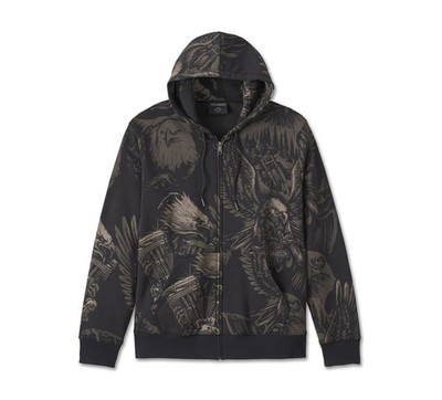 Harley-Davidson Shadow Bird Zip-Up Hoodie Gr. 3XL - Schwarz Herren Sweatshirt