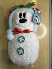 Disney Sherpa Minnie Mouse Snowman Christmas Holiday Greeter Weighted Bottom NWT