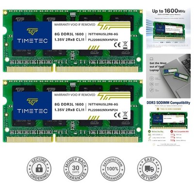 16GB (2x8GB) DDR3L SODIMM 1600MHz Laptop RAM - High-Performance Memory Upgrade