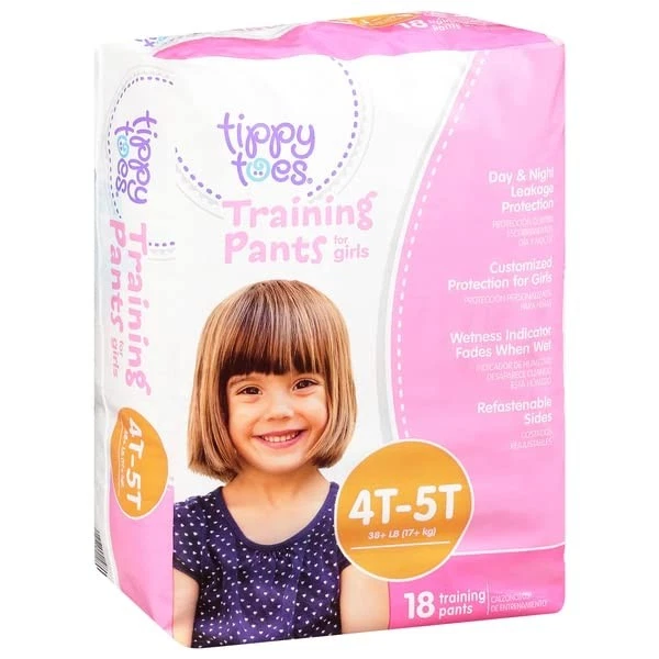 Tippy Toes, Training Pants for Girls, 4T-5T (38+ lb) -PACK OF 4