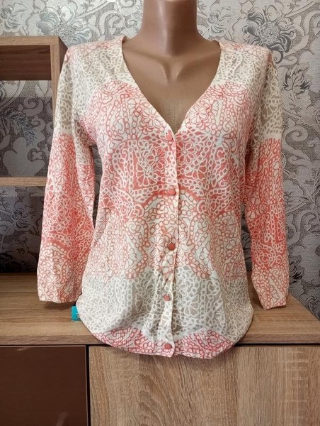 Women Laura Ashley Sweater White Cotton M #4236