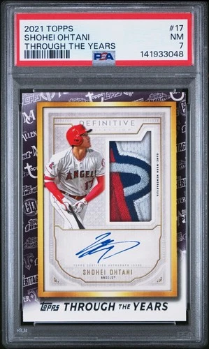 2021 TOPPS SHOHEI OHTANI FACSIMILE REPRINTS  THROUGH THE YEARS #TTY- 17 PSA 7