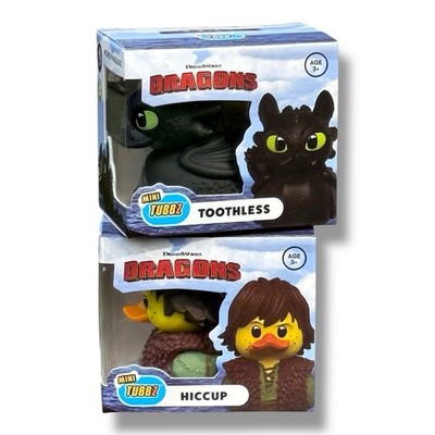 Mini Tubbz How To Train Your Dragon Hiccup & Toothless 2 Mini Rubber Ducks NIB 