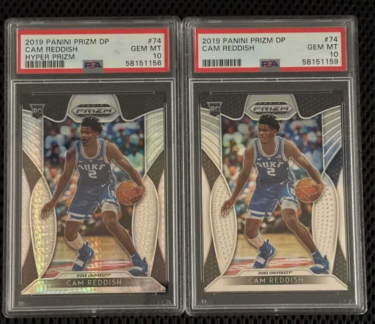 2019 Panini Prizm Draft Picks Hyper Prizm & Base #74 Cam Reddish DUKE PSA 10