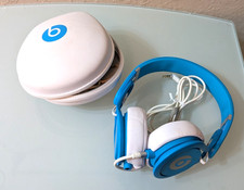 USED Working Beats Mixr Wired Headphones David Guetta Limited BLUE  Case READ