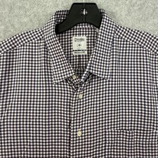 Gitman Bros Shirt Men's XL Purple Wingspan Trim Fit Allen Edmonds USA Made Plaid
