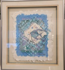 Mixed Media Original signed Martina J White Multimedia Art Framed 18 X 20