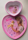 Vintage Barbie Hearts Shaped Plates From 1996 set of 2