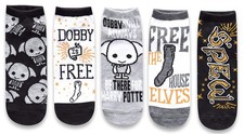 Harry Potter Dobby Juniors/Womens 5 Pack Ankle Socks Size 4-10 4-10, Multi