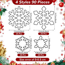90 Pcs Snowflake Cutouts Classroom Bulletin Board Decoration for Office Class...