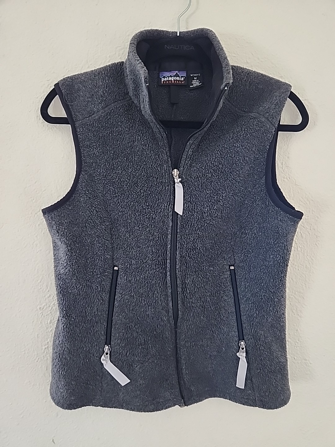 Women's Patagonia Synchilla Dark Grey Full Zip Fleece Vest Size M  