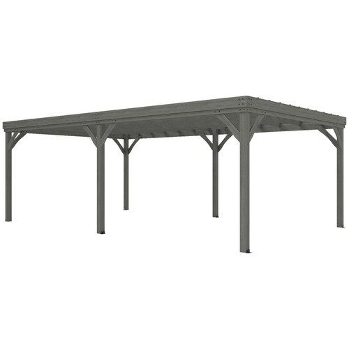 Gray 12' x 20' Outdoor Wood Pergola Gazebo with Stable Structure