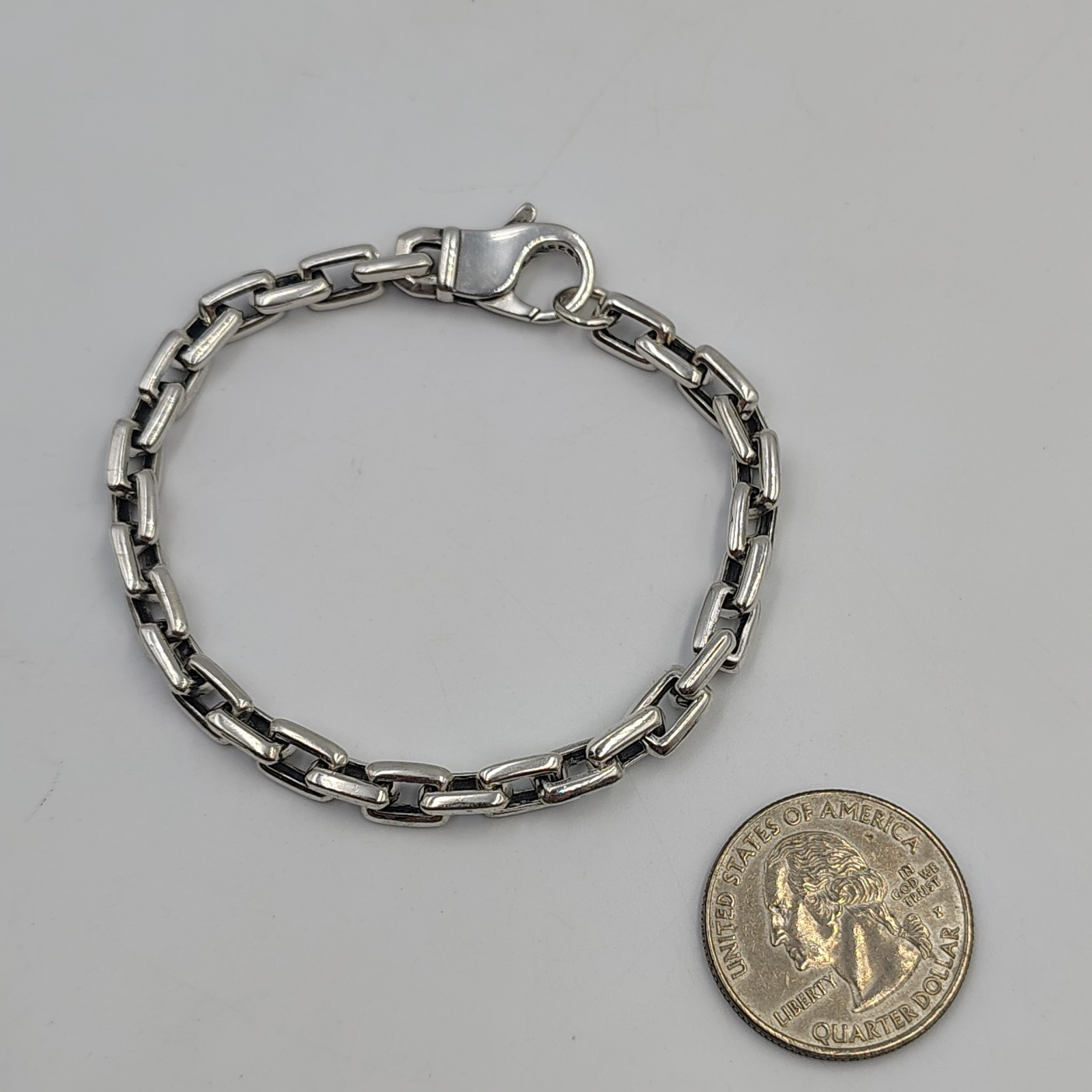 Sterling Silver 925 Streamline/Rectangular Chain … - image 13