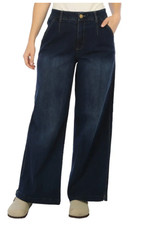 DEMOCRACY Ab technology Skyrise Dark Blue Denim Wide Leg JEANS Sz 6 NWT