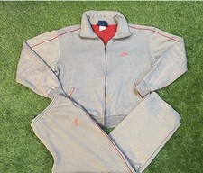 VTG 80s Nike Tracksuit Gray Red Fleece Lined Sweatsuit Set Sz XL Streetwear 90s