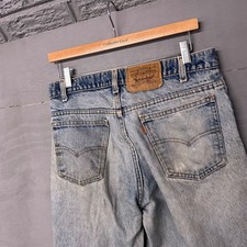 Levi Strauss Co 517 Mens Bootcut Jeans Light Wash Distressed 32x31 Orange Tab