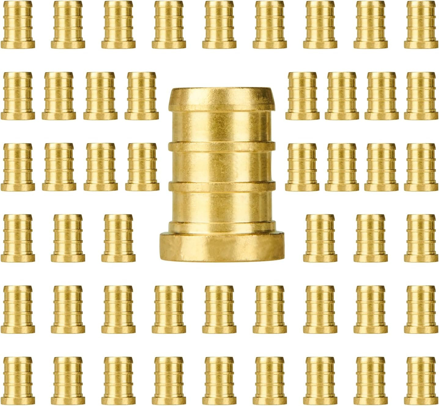 (25-Pack) 1/2 Inch Tee PEX Brass Crimp Fitting, Pex Tubing Fitting No