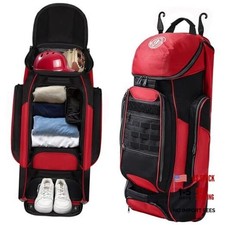 Catchers Gear Bag with Wheels, Rolling Baseball Softball Bag with 4 Bat