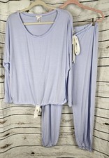 Eberjey Blue Pajamas Set S Top Pants Womens 2 Pc Slouchy Knit Joggers