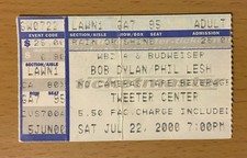 2000 BOB DYLAN /PHIL LESH & FRIENDS BOSTON CONCERT TICKET STUB GRATEFUL DEAD 95