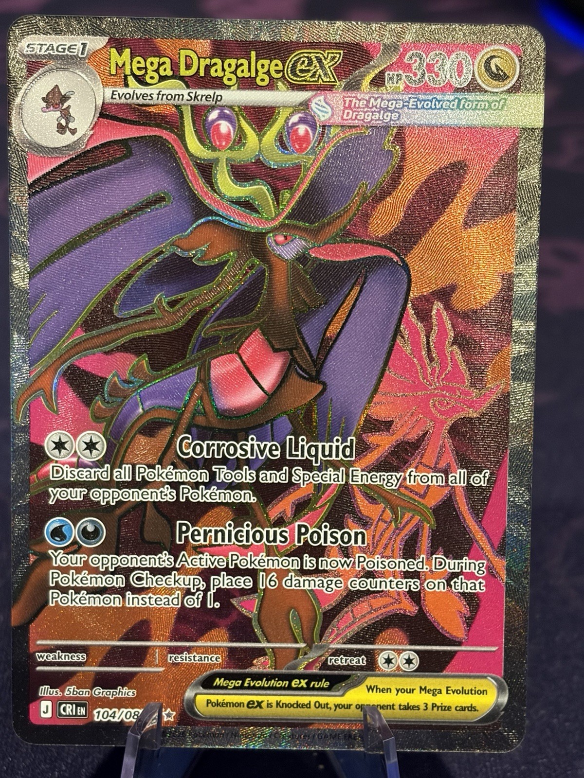 2026 Pokemon Mega Evolution Chaos Rising Mega Dragalge Ex 104/086 Near Mint
