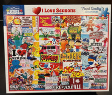 White Mountain Puzzles "I Love Seasons" 1000 Piece Jigsaw Puzzle Complete 2021