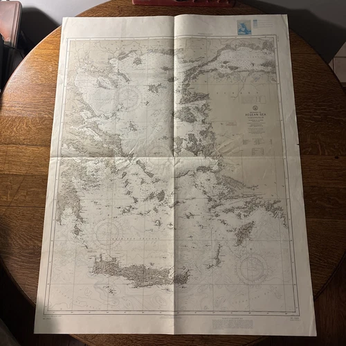 1967 Mediterranean Sea Aegean Sea nautical chart