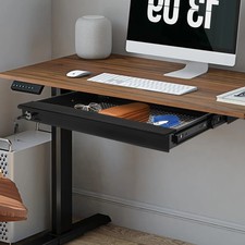 Under Desk Mounted Sliding Drawer Pull Out Tray for 17" Laptop Metal with Lock