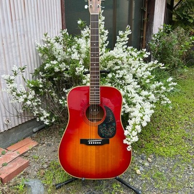 Morris MD-507 Cherry Sunburst Electric Acoustic Guitar with Hard Case