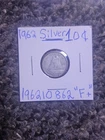 1962 canadian dime - 80% silver - Fine