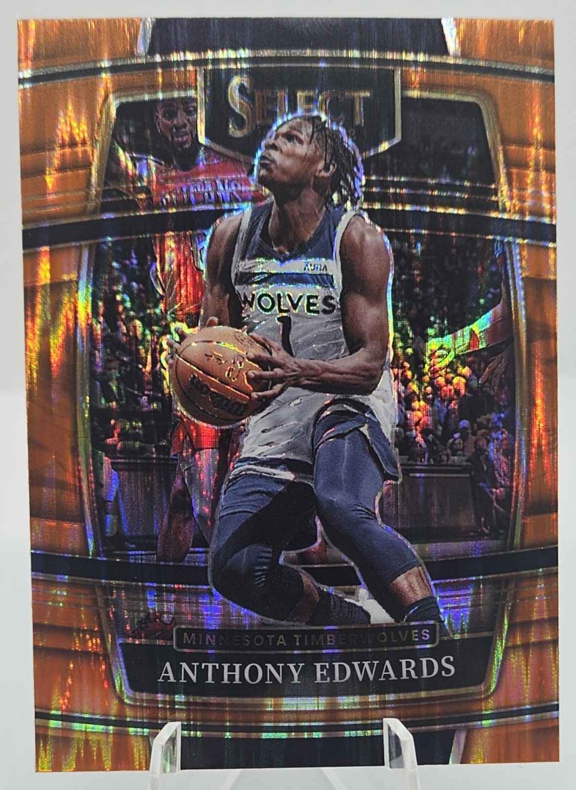 2021-22 Panini Select #49 Anthony Edwards Orange Flash Prizms