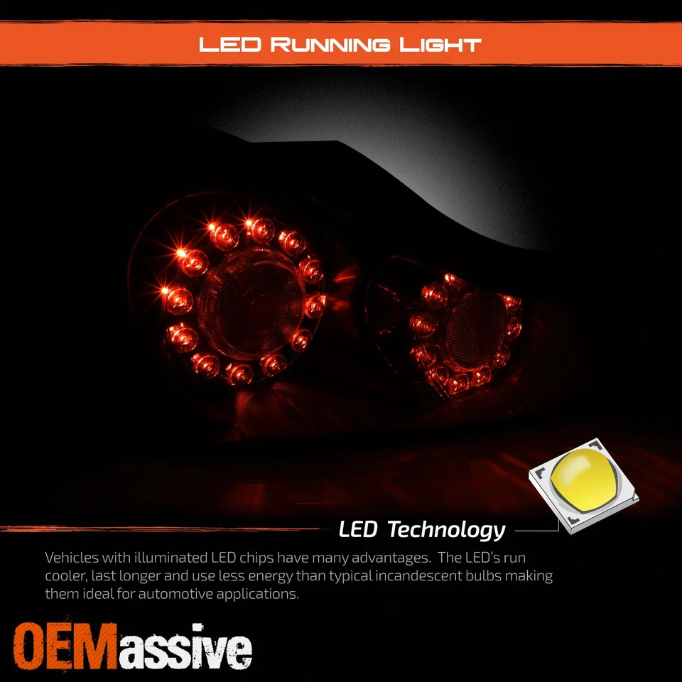 Fits 2008-2015 Infiniti G37/ Q60 Coupe OE Pair Tail Lights - Black Housing - Image 4 of 4