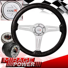 Metallic Black Steering Wheel + Gunmetal Quick Release + Hub For 09-11 Genesis