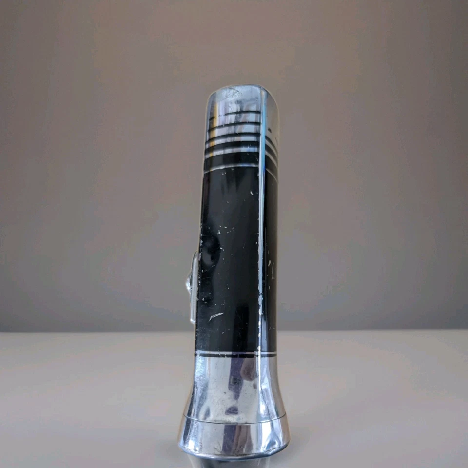 LINTERNA EVEREADY Masterlite Marcas Comerciales DE COLECCIÓN AÑOS 50, Negro Plata 7” Funciona Foto 2 de 4