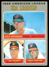 1970 Topps #68 1969 A.L. ERA Leaders(Dick Bosman / Jim Palmer / Mike Cuellar LL