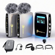 Wireless Lavalier Microphones for phones Cameras, Mini Mic Lapel Wireless Mic...