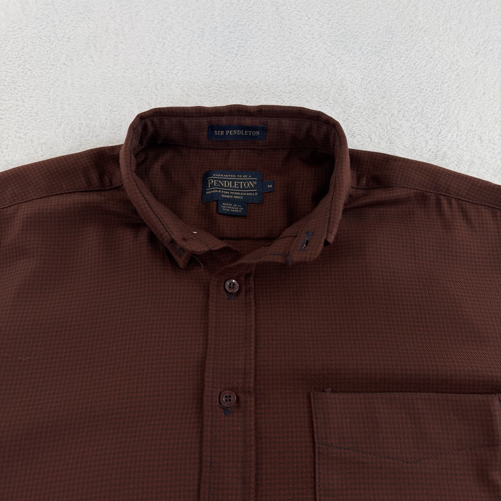 Pendleton Sir Pendleton Wool Houndstooth Shirt Me… - image 15