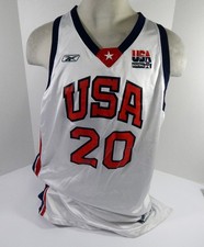 2003-04 Team USA Basketball Game Issued White Jersey 52 DP55813
