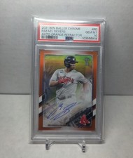 2021 Topps Chrome Ben Baller Rafael Devers Orange Auto /25 PSA 10 POP 6 Red Sox