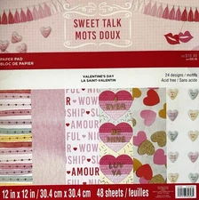 Unbranded “Sweet Talk” 12 x 12 Paper Pad — 48 Sheets