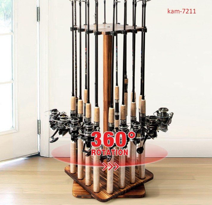 Fishing Rod Holders for Garage 360 Degree Rotating Fishing P