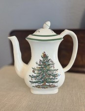 SPODE MADE IN ENGLAND Christmas Tree ORIGINAL Discontinued Coffee Pot Lid EUC