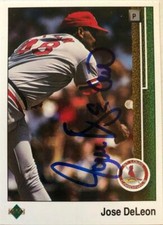 Jose DeLeon Autographed 1989 Upper Deck #293