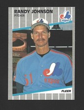 1989 Fleer #381 RANDY JOHNSON Raw - Montreal Expos - Black Out Variation RC
