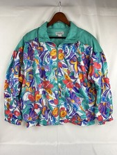 Vintage 80s/90s Lavon By Cheerful Corp Floral Windbreaker Track Jacket Size S