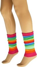1 Pair Women  s Colorful Cotton Knitted Leg Warmers   21 Inches   Soft, Stretchy