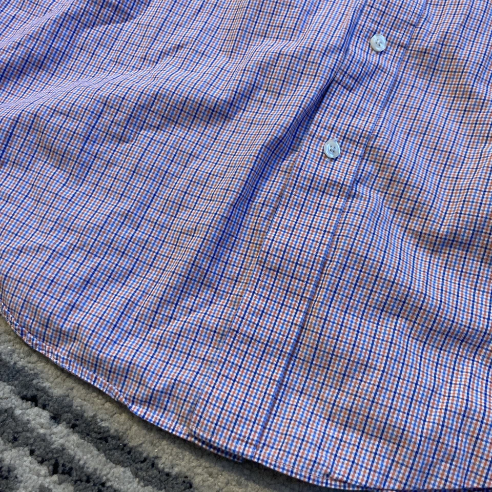 Camisa Brooks Brothers Regent Para Hombre Talla Grande Algodón Naranja A Cuadros Manga Larga Foto 4 de 4