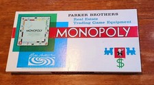 Monopoly Board Game, Vintage Parker Brothers 1961, Complete, Dice Not Original